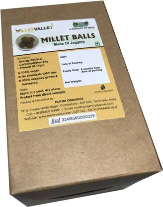 millet valley MILLET LADDU/BALLS MADE WITH JAGGERY. Box