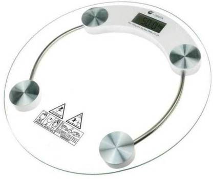 Zelenor Personal Weight Machine 8mm Thick Round Transparent Glass (2003A5) Weighing Scale