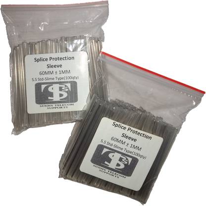SUNNY TELECOM SUPPORTS 45 mm SPS Heat Shrinkable Protection Sleeve for Fibre Optical Fusion Splicer Machine Splicing Telecom FTTH and Protector Kit(1000Pcs) Heat Shrink Cable Sleeve