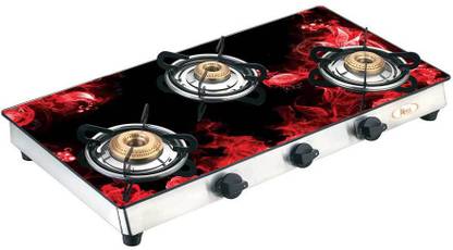 APEX Designer Triple Burner Shine (R - 1) Stainless Steel Manual Gas Stove