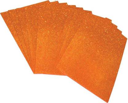 SWARUP A4 SIZE GLITTER FOAM SHEETS ORANGE COLOUR (PACK OF 10)