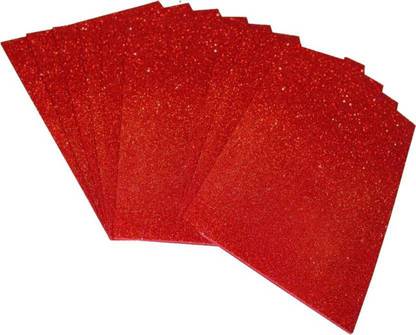 SWARUP SWARUP'S GLITTER FOAM SHEETS RED COLOUR (PACK OF 10)