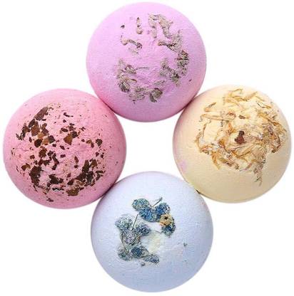 Cloudsell Lush Bath Bomb, Orange, Vanilla, Strawberry & Lemon Fragrances, 80 gm, Set of 4