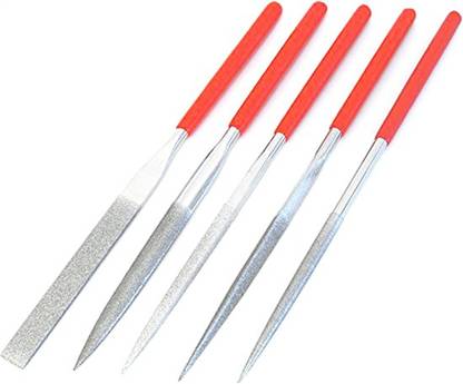 uptodateprouducts SunRise 5-Piece 140 mm Soft-Grip Diamond File Set Paring Chisel Set