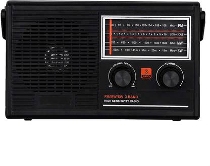 Zahuu Portable FM/AM/MW Radio (Black) FM Radio