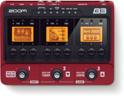 ZOOM B3 Bass Effects & Amp Simulator Pedal Guitar Processor