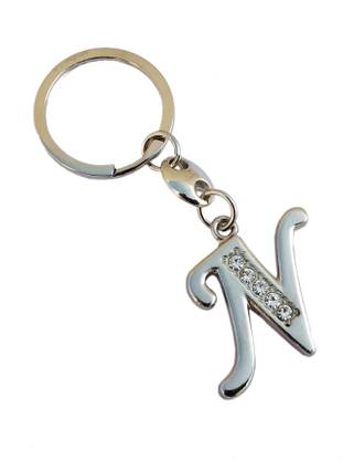 KTB Creations N Alphabet Keychain Metal N Letter N Word Logo Key Chain
