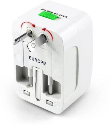 EAGNA Universal World Wide Travel Charger Adapter Plug, White Worldwide Adaptor  (White) Adapt-03 Worldwide Adaptor