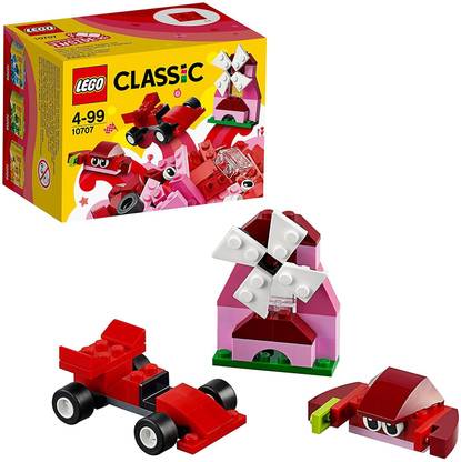 LEGO Classic Red Creativity Building Blocks for Kids (55 pcs) 10707