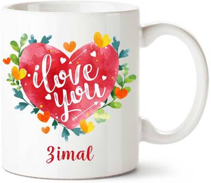 IBGift Zimal I Love You Ceramic coffee Name Ceramic Coffee Mug