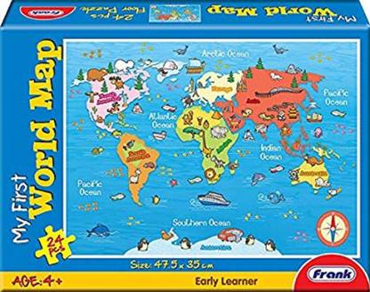 Frank My First World Map, Multi Color