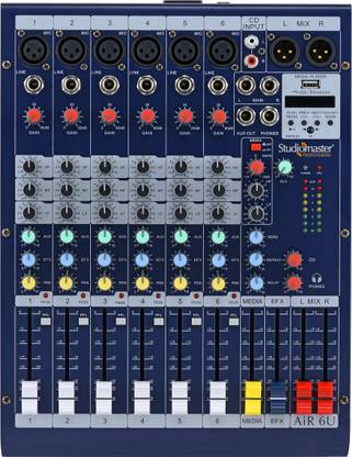 Studiomaster Air 6U (6 Channel Mixer) With USB Option, Bluetooth And Remote, black, Medium