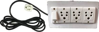 Hiken Electric Extension Wooden Board (3Socket,1 Switch) 5A 3Meter Wire 3  Socket Extension Boards