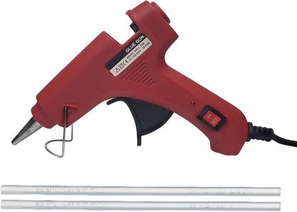 bandook 20W With 02 Glue Sticks Hot Melt Glue Gun Maroon Red Color With Power Indicator For Art and Crafts , Diy , Kirigami , Paper , PCB , Plush Toys , Crafts , Wood , Box Standard Temperature Corded Glue Gun (07 mm) Standard Temperature Corded Glue Gun