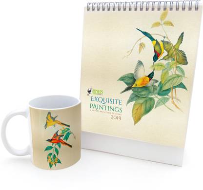 HOT MUGGS Crimson Sunbird -Calendar Paper, Ceramic Coffee Mug