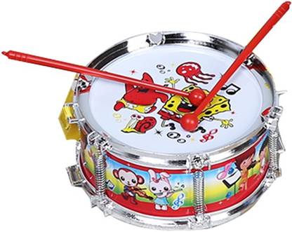 AutoVHPR Small Drum with 2 Sticks with Hanging Rope for Tying around neck for Small Children