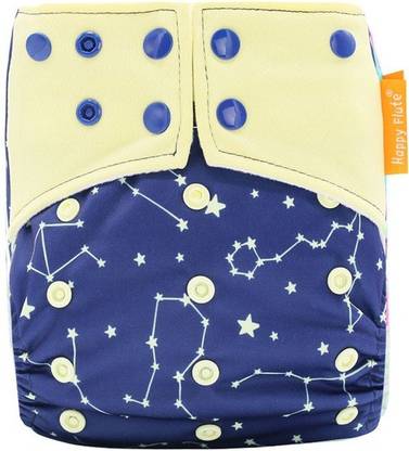 Happy Flute Cloth Diaper for Babies (with 4-Layer Premium Bamboo Charcoal Insert) ,Washable Reusable Cloth Diapers with Double Gusset Technology (Avoids Side Leakage), III Sizes Adjustable (0-3 Years) (Flower)