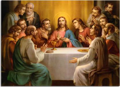 Aart Store Last Supper of Jesus Christ with wooden Framed Canavs Painting Canvas 18 inch x 12 inch Painting