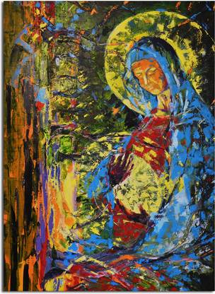 Style Crome Mother Mary And Jesus Orgin Of Rome Modern Art Painting For Living Room/ Bedroom Canvas 30 inch x 20 inch Painting