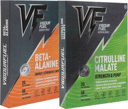 Vigour Fuel Combo Pack L Citrulline Dl Malate 2:1 100 G & Beta Alanine 100 G EAA (Essential Amino Acids)