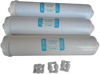 MAGGZOO For All RO UV Water Furifier Filter 3G Flo 2 Carbon 1 Sediment 6 Elbows 8 Inch Solid Filter Cartridge Solid Filter Cartridge