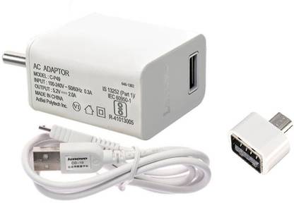 Lenovo Wall Charger Accessory Combo for Lenovo A6000, K6 Power, Vibe K5 Note, Lenovo K3 Note, Support (WHITE)