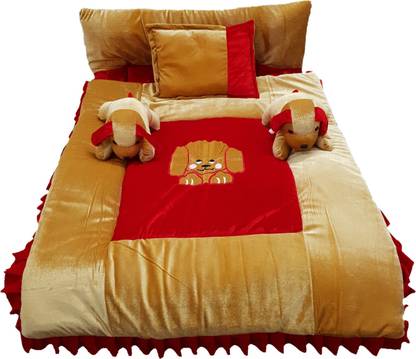 PINKS N BLUES Velvet Baby Bed Sized Bedding Set