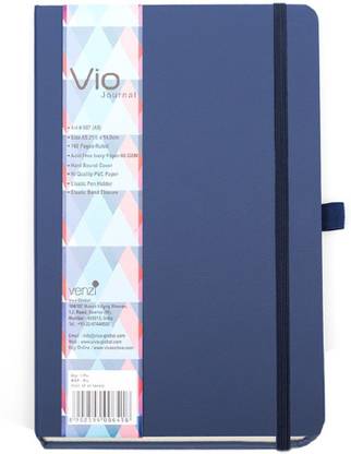 Viva Global Viva Vio Journal Notebook 160 Pages - Ruled With Elastic Pen Holder and Elastic Band Closure A5 Journal Ruled 160 Pages