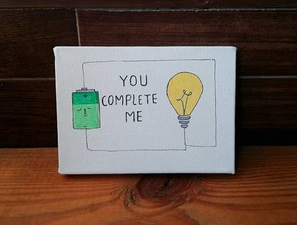 kreativekeeda Anniversary Canvas Greeting Card Acrylic 5 inch x 7 inch Painting