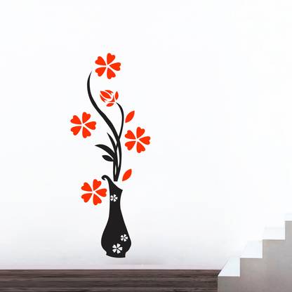 Impression Wall 48 cm Flower Pot Wall Sticker Self Adhesive Sticker