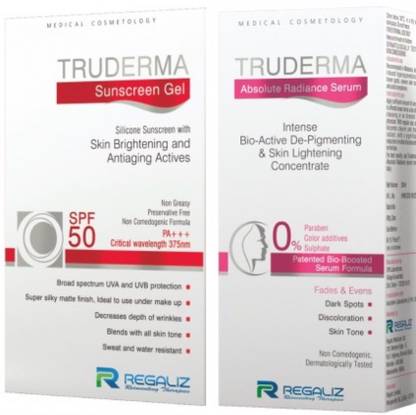 Regaliz Truderma SPF-50 Sunscreen Gel + ABSOLUTE RADIANCE