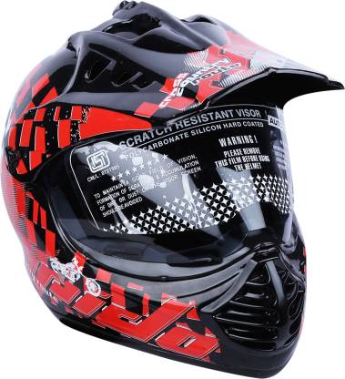 AutoGREEN Black with Red ISI Certified Dashing and Stylish Rapido Designer Helmet Motorbike Helmet