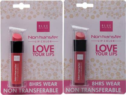 BLUE HEAVEN Non Transfer Lip Color Brick Red (4) with Punk Maroon (06) (set of 2)