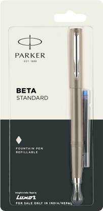 पार्कर बेटा सट सीट l.grey+1 इंक कार्ट फ्री फाउंटेन पेन