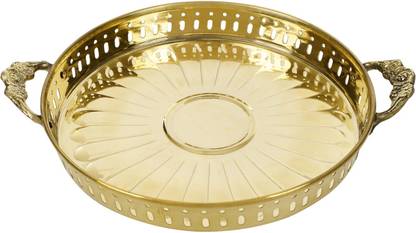 Magic's Max Big Thali with Both sided Handle Brass