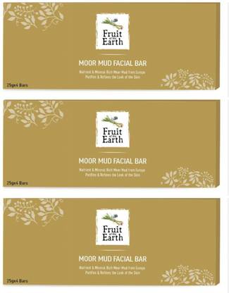 Fruit of the earth moor mud facial bar (4*4) (pack of three)