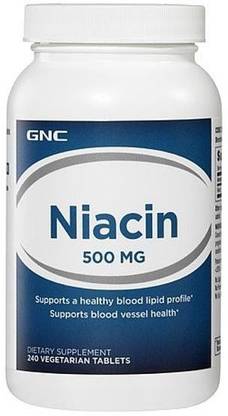 GNC Niacin 500 mg 240 Vegetarian Tablets