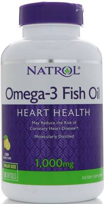 Natrol Omega-3 Fish Oil Lemon Flavor 1000 mg 150 Softgels