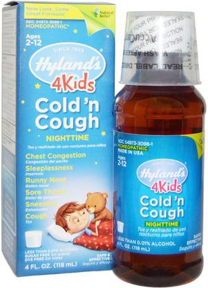 Hyland 4 Kids Cold n Cough Nighttime Age 2-12 4 fl oz (118 ml)