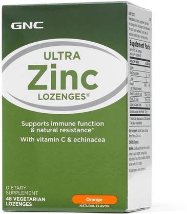 GNC Ultra Zinc Lozenges - Orange 48 Count