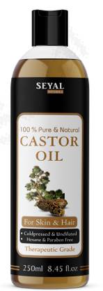 Seyal Castor Oil Pure & Natural, Cold Pressed Organic, Therapeutic Grade for Hair Growth, Face & Skin Hair Oil
