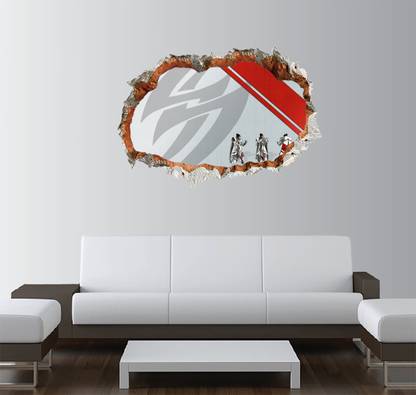 GADGETSWRAP Printed Tekken Cartoon Smashed Wall Decal (22x15 inch)