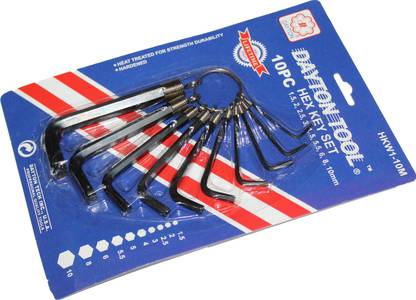 DAYTON Original HKW1-10M 10 Pcs MM HEX KEY WRENCH SET Allenkey set 1.5mm, 2mm, 2.5mm, 3mm, 4mm, 5mm, 5.5mm, 6mm, 8mm, 10mm Lifetime Warranty Allen Key Set
