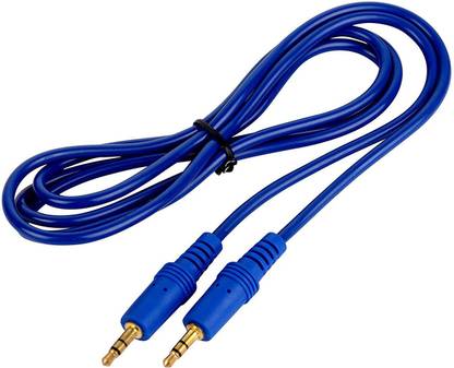 RL Sons. AUX Cable 0.5 m .- 2-Way AUX Cord- Blue- 3.5 mm to 3.5 mm Cable for Car Audio