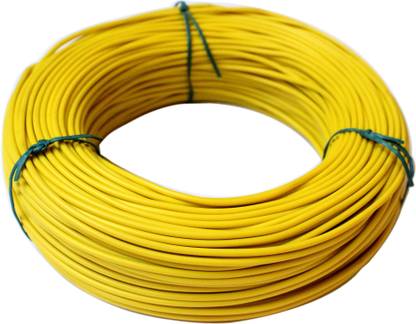 SAWHNEY PVC Auto cable, 1 SQ M M, (3.0 MM O D) 1 sq/mm Yellow 100 m Wire