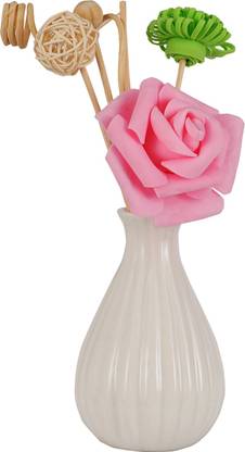Nature's Next None Diffuser Flower Pot Reed Diffuser set with Flowers