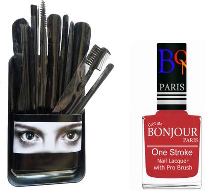 BONJOUR PARIS Makeup Brush With Nail Polish Set BPNP 09