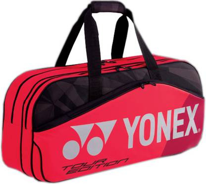 YONEX Badminton Pro Tournament Bag 9831WEX with Shoe Comportment, Flame Red