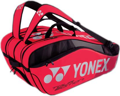 YONEX Badminton Pro Racquet Bag 9829EX (Badminton:9pcs) with Shoe Comportment, Flame Red