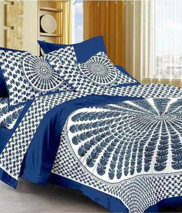 Shop jaipuri rajasthani Cotton Double Flat Printed Bedsheet